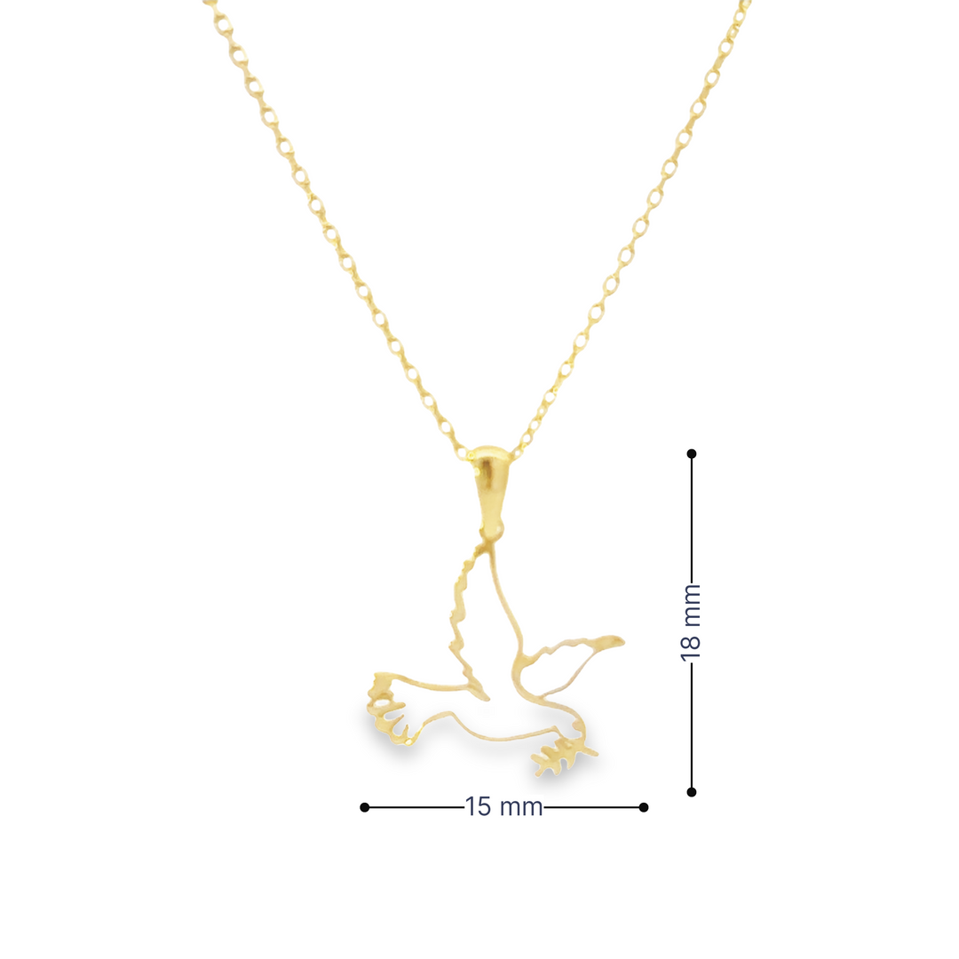 HERSHE, 14 Karat Gold Dove Pendant Necklace
