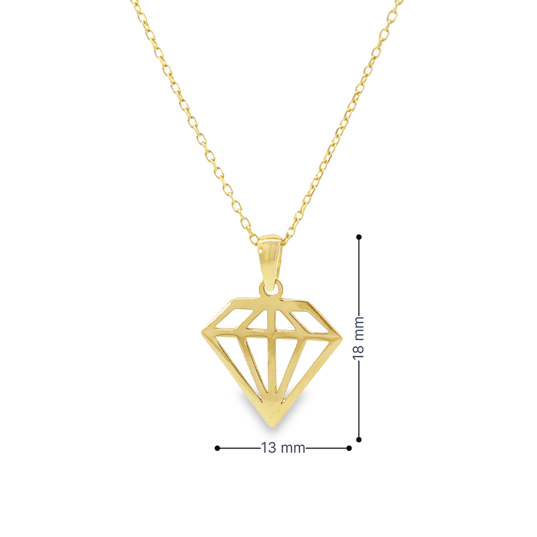 HERSHE, 14 Karat Gold Diamond Pendant Necklace.