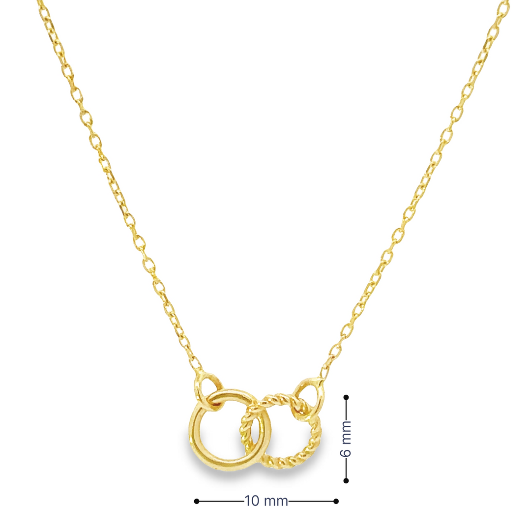 HERSHE, 14 Karat Gold Interlock Circle Necklace .