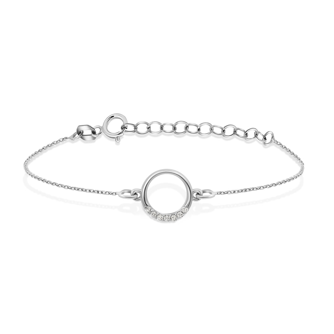 HERSHE, 14 Karat Solid Gold CZ Circle Bracelet