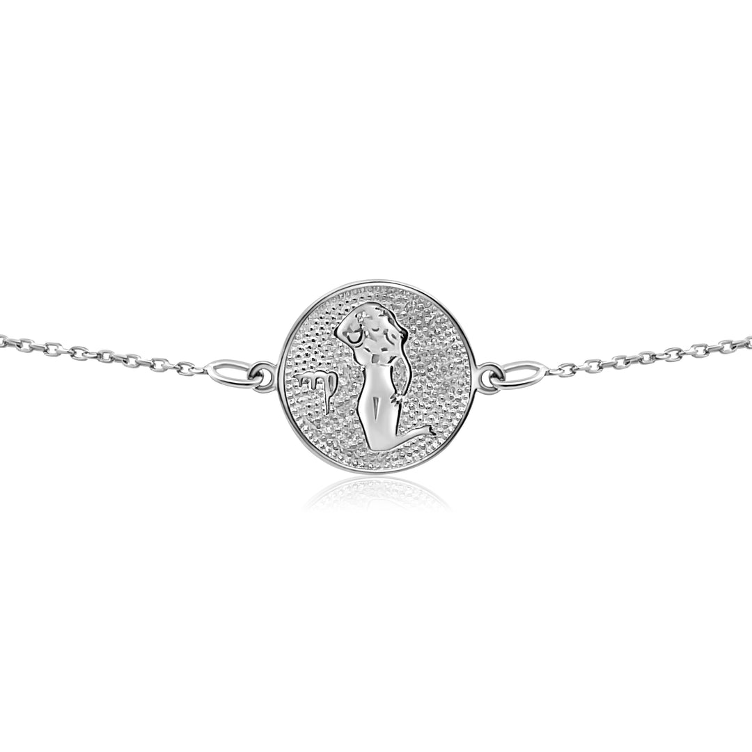 HERSHE, 14 Karat Gold Virgo Zodiac Disc Bracelet.