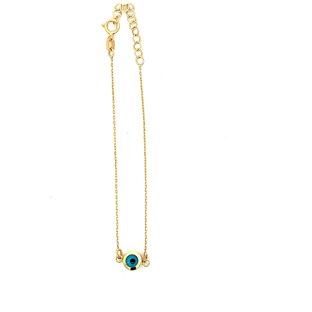 HERSHE, 14 Karat Gold Evil Eye Bracelet.