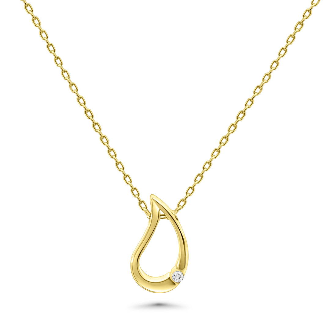 HERSHE, 14 Karat Solid Gold " Drop " Necklace