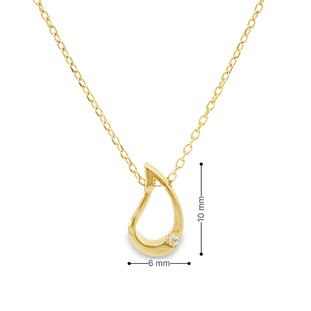 HERSHE, 14 Karat Solid Gold " Drop " Necklace