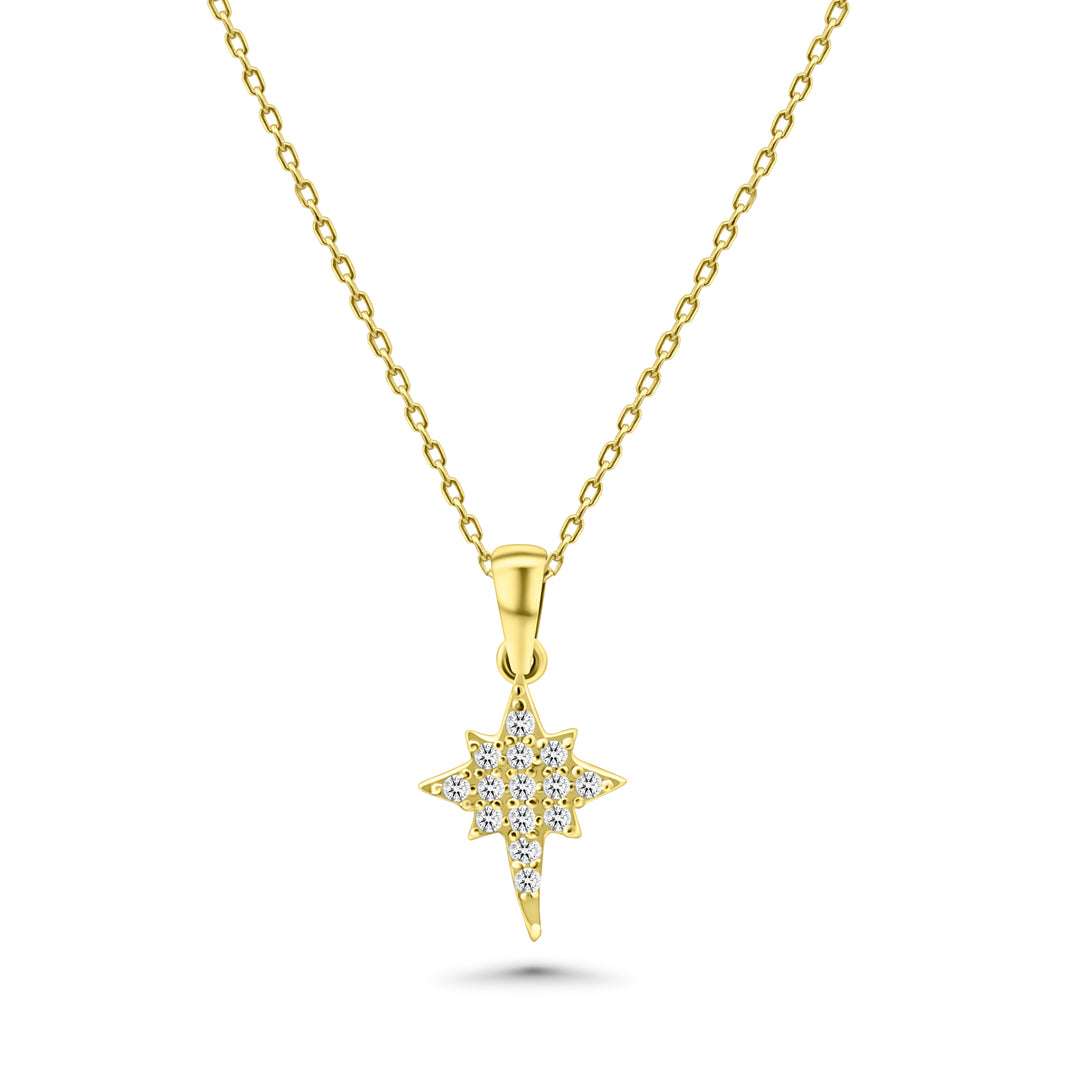 HERSHE, 14 Karat Gold " Polo Star " Necklace