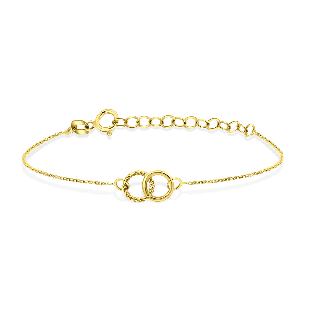 HERSHE, Interlock Circle Bracelet in 14 Karat Solid Gold