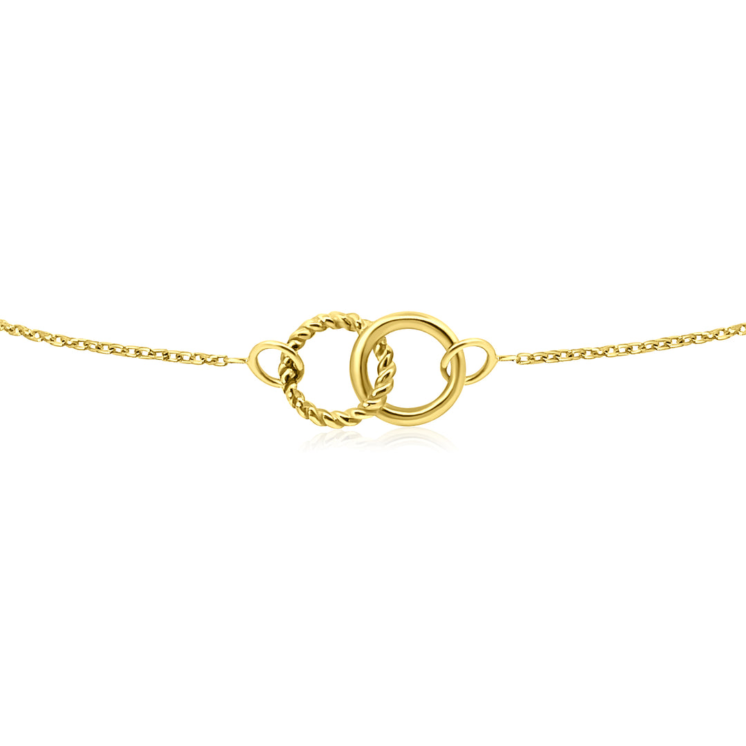 HERSHE, Interlock Circle Bracelet in 14 Karat Solid Gold