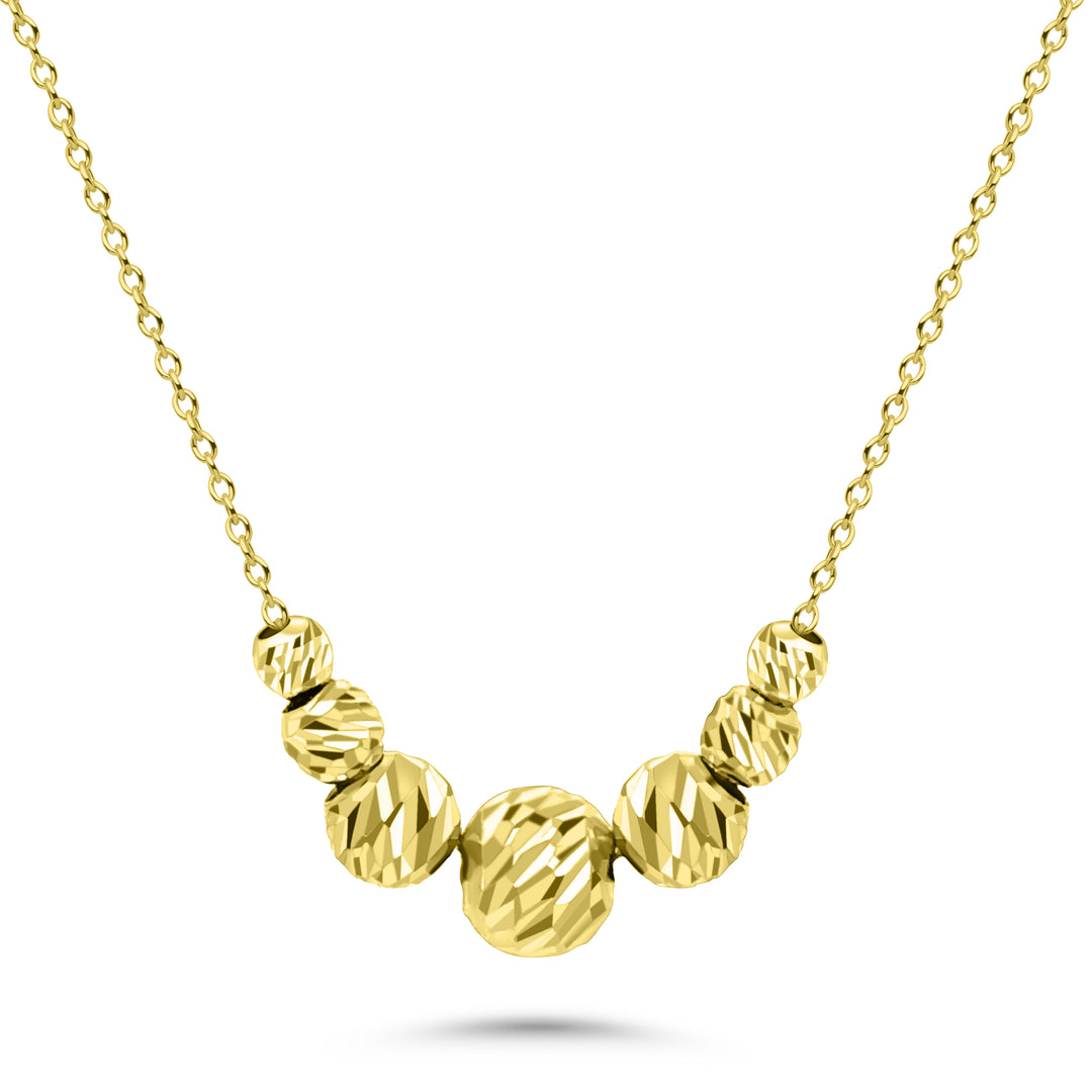HERSHE, Graduated Ball Beads Necklace in 14 Karat Gold