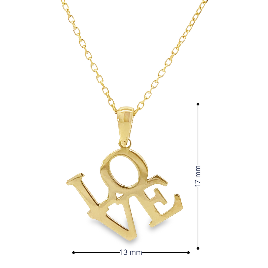 HERSHE, 14 Karat Gold " LOVE " Pendant Necklace