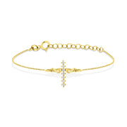 HERSHE , Angel Wing Cross Bracelet, 14 Karat Solid Gold