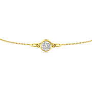 HERSHE, 14 Karat Gold Solitary CZ Bezel Set Bracelet