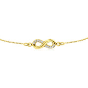 HERSHE , Infinity Bracelet in 14 Karat Solid Gold with CZ