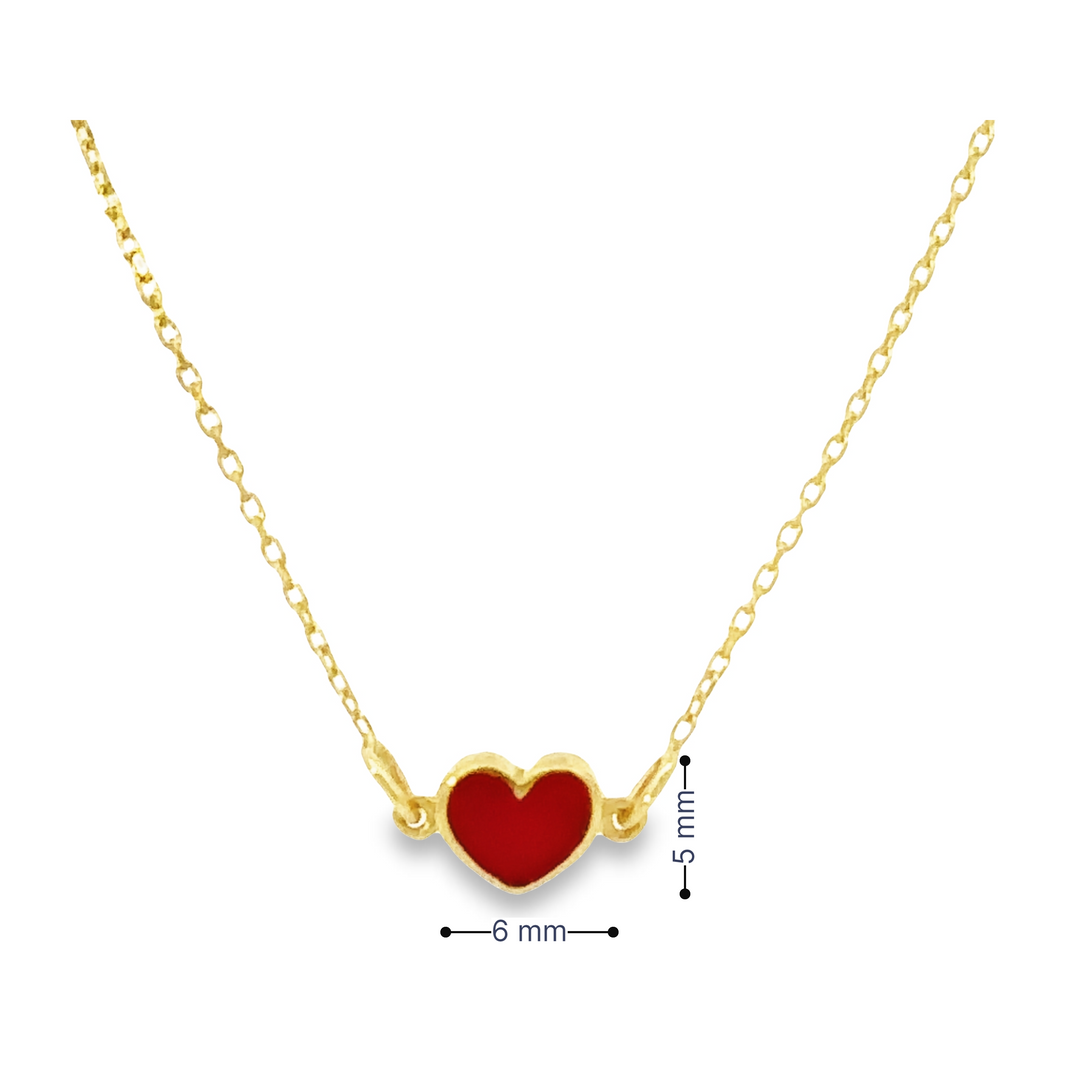 HERSHE, Red Enamel Heart Bracelet in 14 Karat Gold