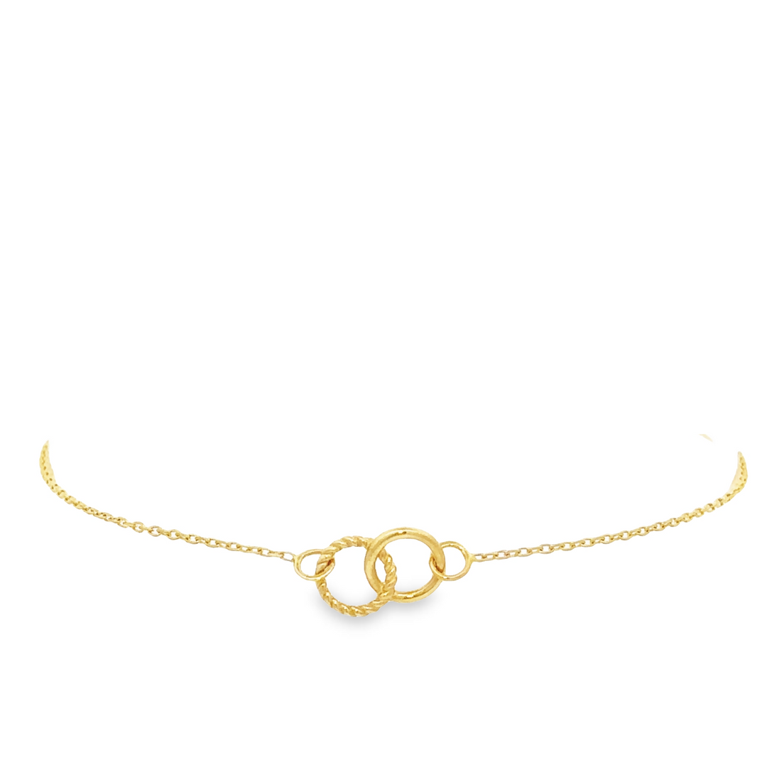 14 Karat Gold Interlock Circle Bracelet