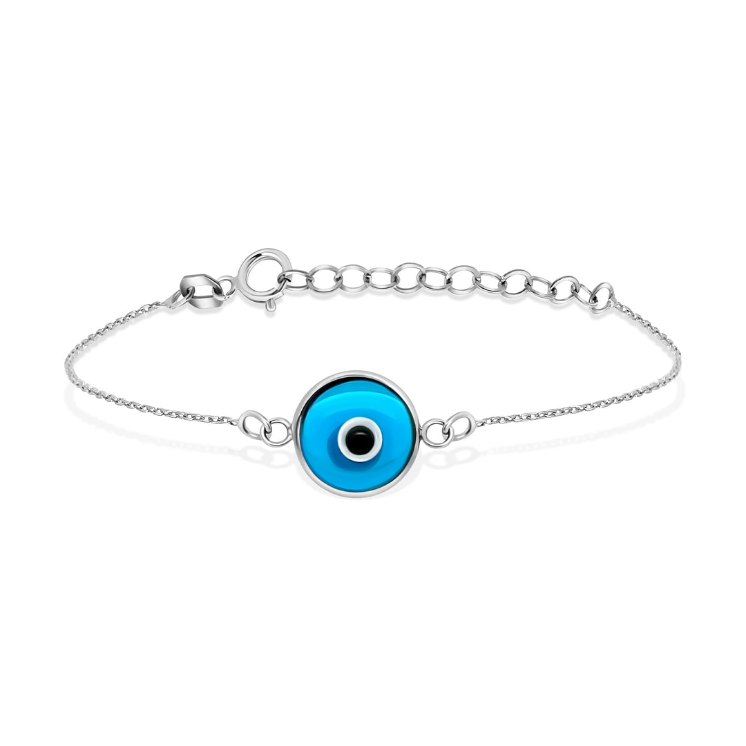 HERSHE, 14 Karat Gold Light Blue Evil Eye Bracelet