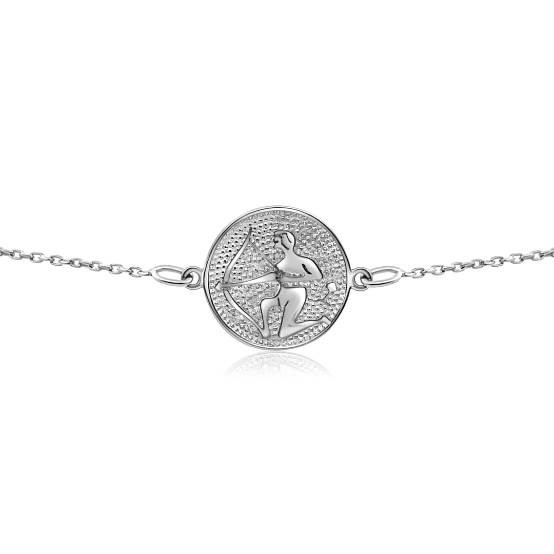 HERSHE, 14 Karat Gold Sagittarius Zodiac Disc Bracelet,