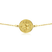 HERSHE, 14 Karat Gold Sagittarius Zodiac Disc Bracelet,