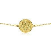 HERSHE, 14 Karat Gold Libra Zodiac Disc Bracelet