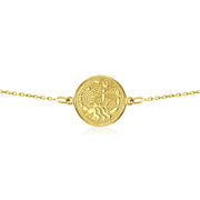 HERSHE, 14 Karat Gold Scorpio Zodiac Disc Bracelet.