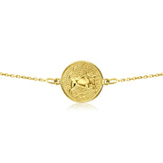 HERSHE,  14 Karat Gold Taurus Zodiac Disc Bracelet.