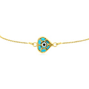 HERSHE, Evil Eye Heart Bracelet in 14 Karat Solid Gold