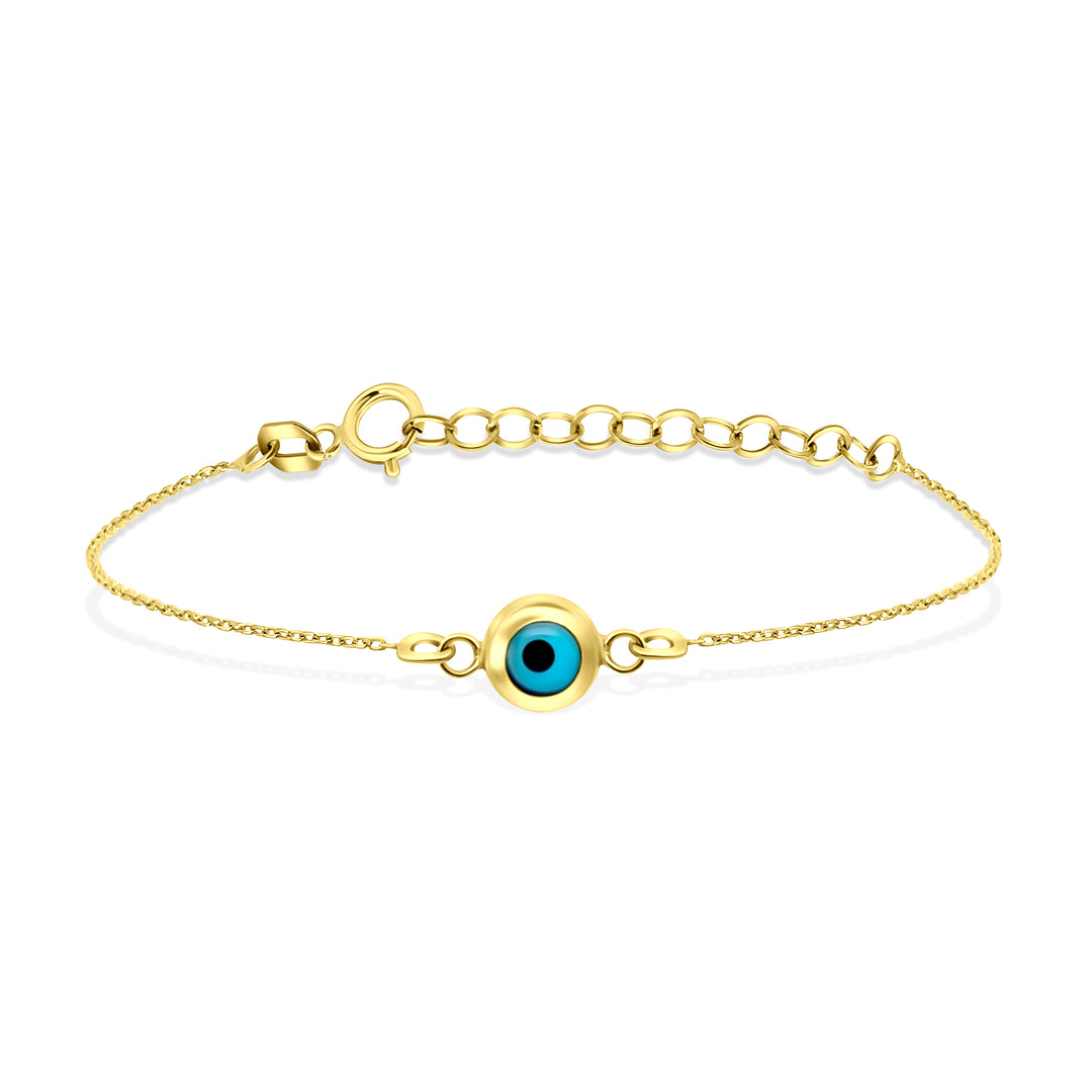 HERSHE, 14 Karat Gold Evil Eye Bracelet.