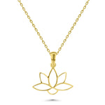 HERSHE, Lotus Flower Pendant Necklace in 14 Karat Gold 
