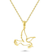 HERSHE , 14 Karat Gold Dove Pendant Necklace