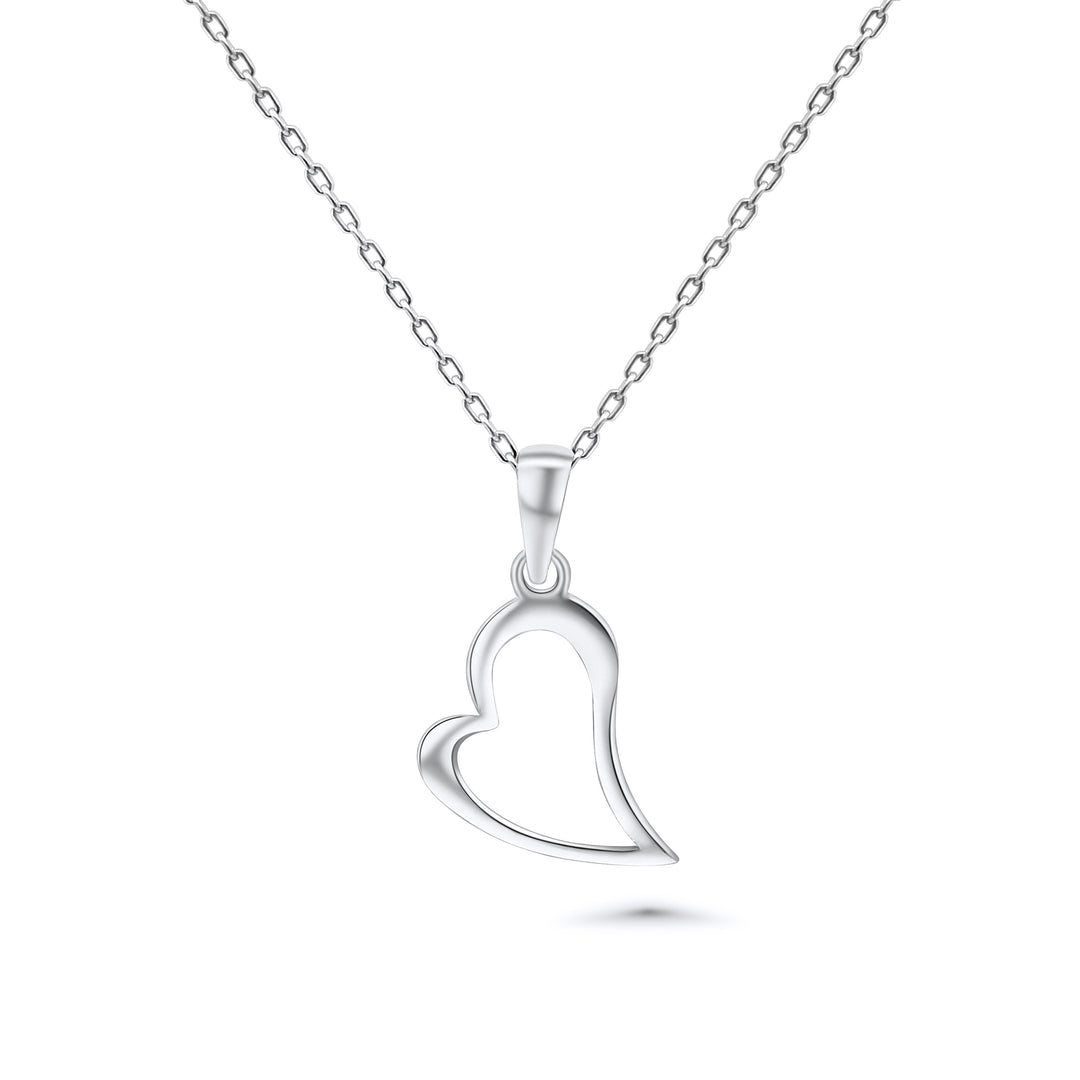 HERSHE, 14 Karat Gold Open Heart Pendant Necklace .