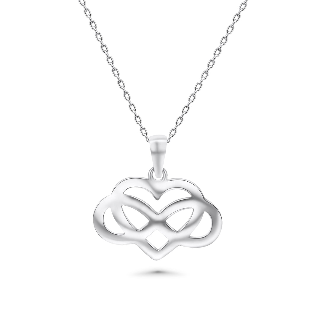 HERSHE, 14 Karat Gold Heart Infinity Pendant Necklace.