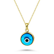 HERSHE , 14 Karat Gold Blue Evil Eye Necklace