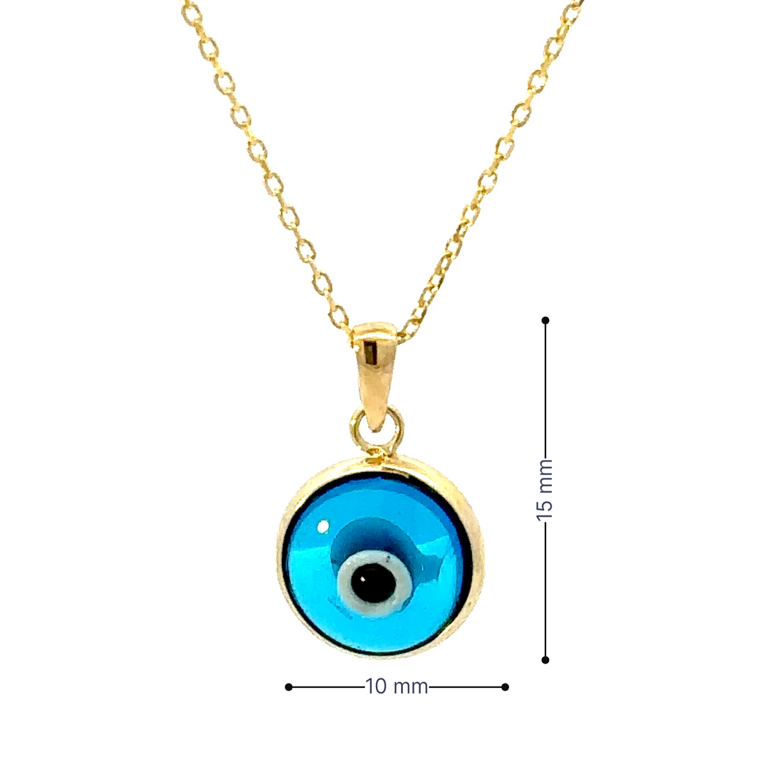 HERSHE , 14 Karat Gold Blue Evil Eye Necklace