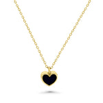 HERSHE, 14 Karat Gold Blue Enamel Heart Necklace