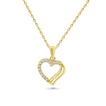 HERSHE,  14 Karat Gold Heart Necklace with CZ .