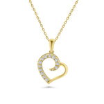 HERSHE,  14 Karat Gold, Heart Necklace with CZ.