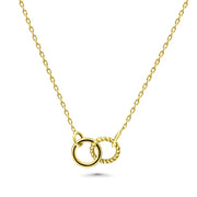 HERSHE, 14 Karat Gold Interlock Circle Necklace .