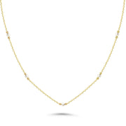 HERSHE, Pearl Beads Station Necklace in 14 Karat Gold