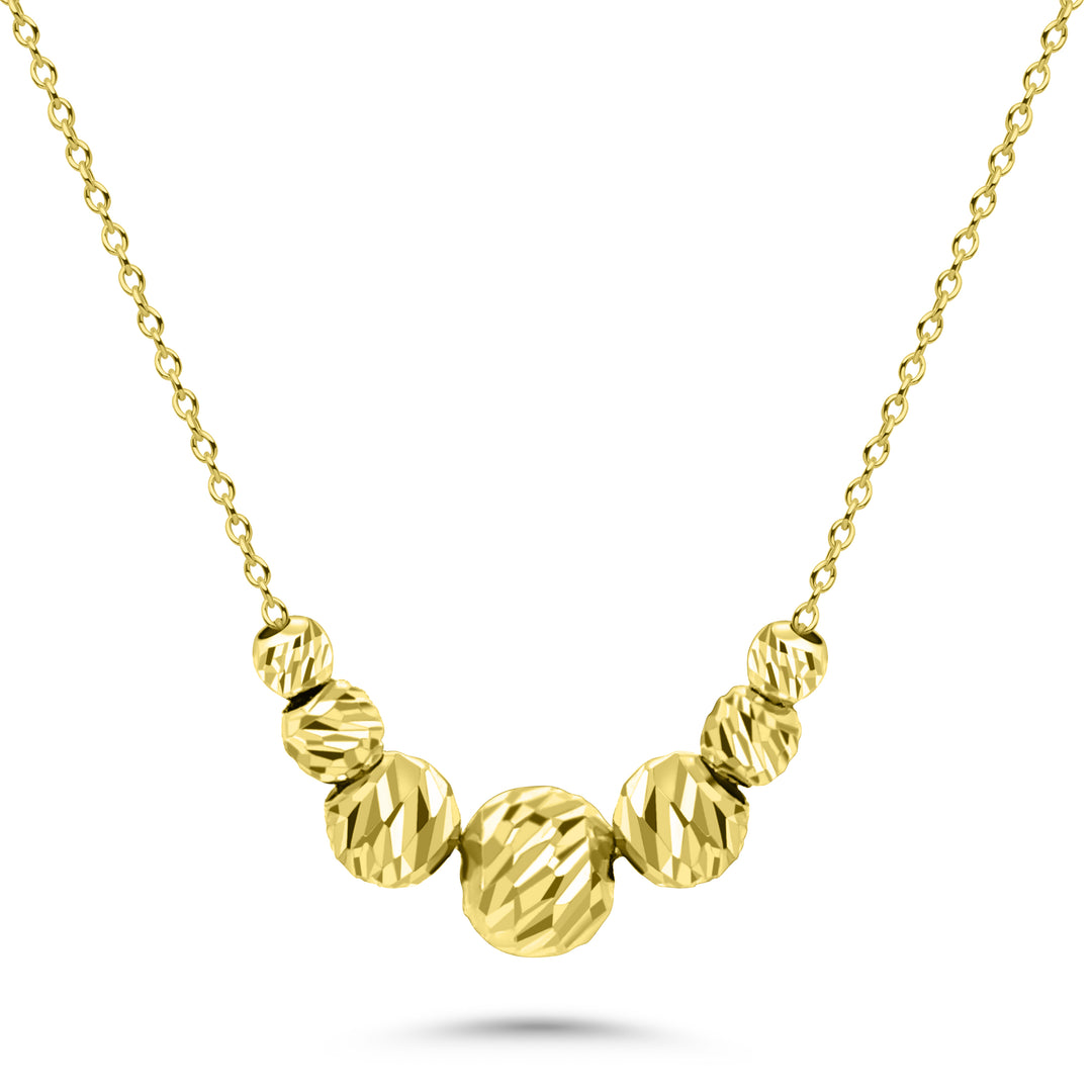 HERSHE, Graduated Ball Beads Necklace in 14 Karat Gold 