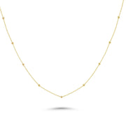 HERSHE, Ball Station Necklace in 14 Karat Solid Gold