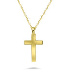 HERSHE, Cross Pendant Necklace in 14 Karat Solid Gold 