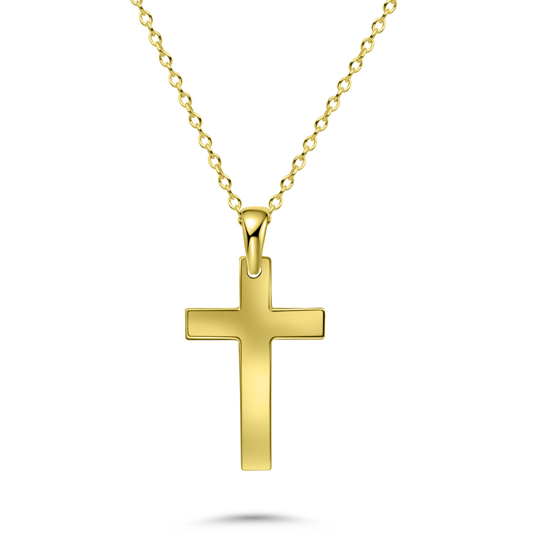 HERSHE, Cross Pendant Necklace in 14 Karat Solid Gold 