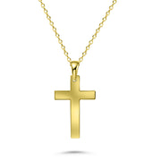HERSHE, Cross Pendant Necklace in 14 Karat Solid Gold 