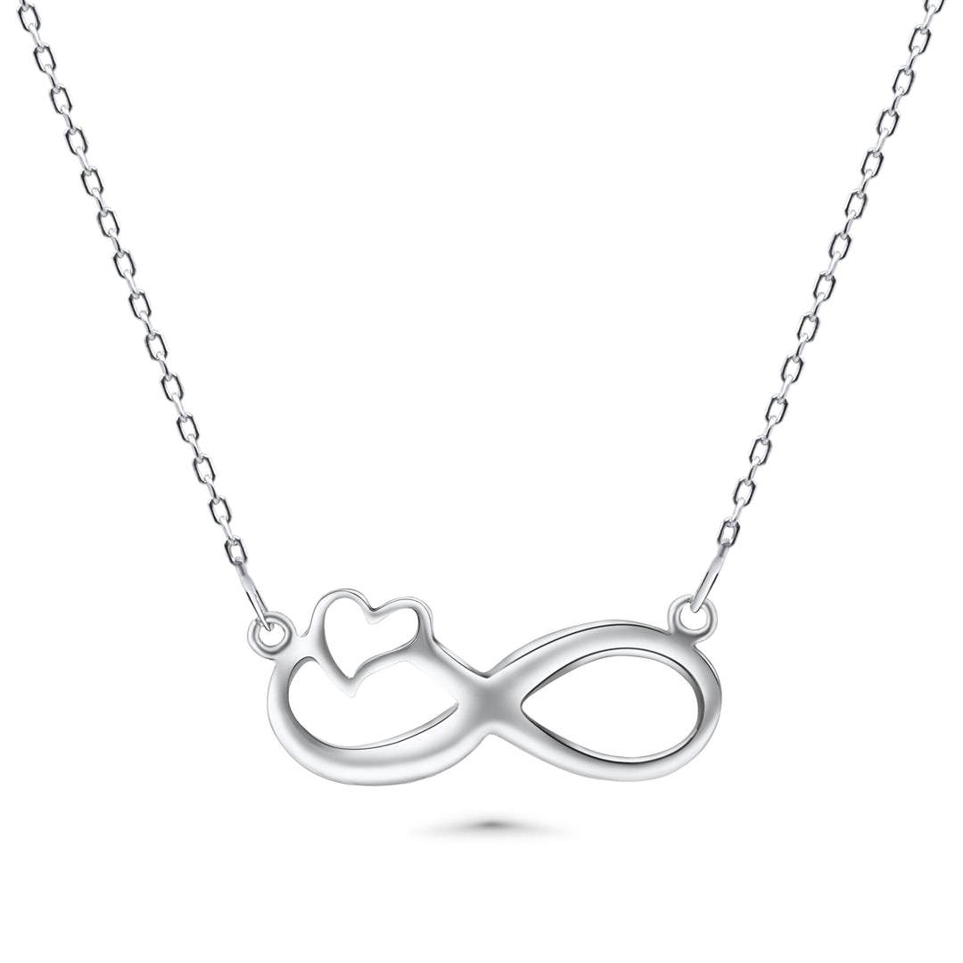 Infinity& Heart Necklace in 14 Karat Solid Gold