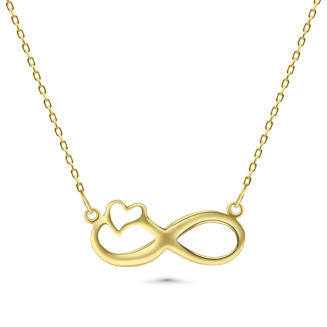 Infinity& Heart Necklace in 14 Karat Solid Gold