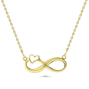 Infinity& Heart Necklace in 14 Karat Solid Gold