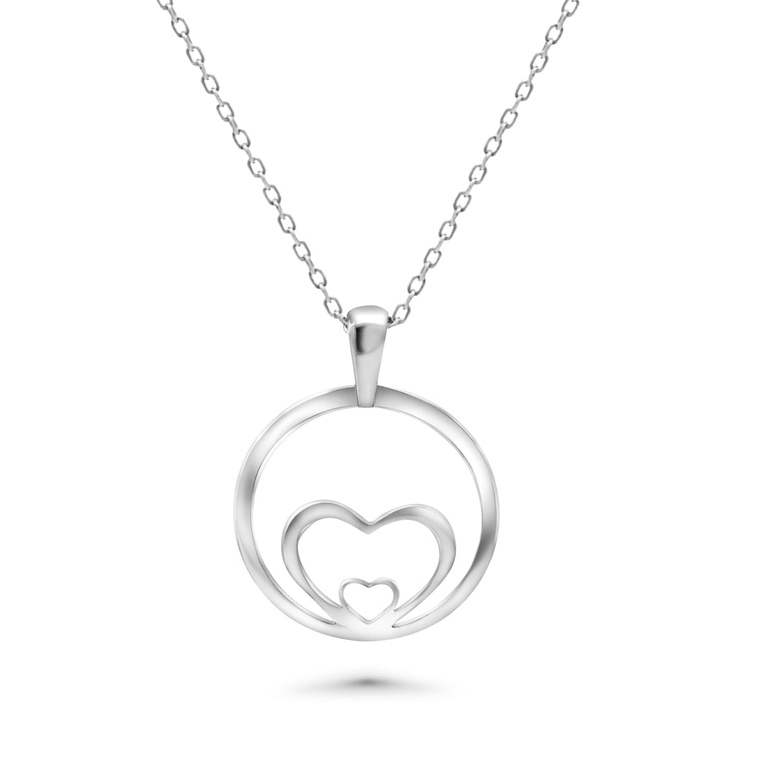 HERSHE ,  14 Karat Gold Double Open Heart in Circle Necklace