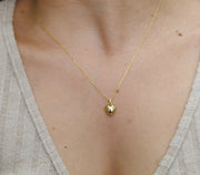 HERSHE, 14 Karat Gold Puffed Heart Pendant Necklace,