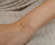 HERSHE, 14 Karat Three Stone CZ Bracelet .