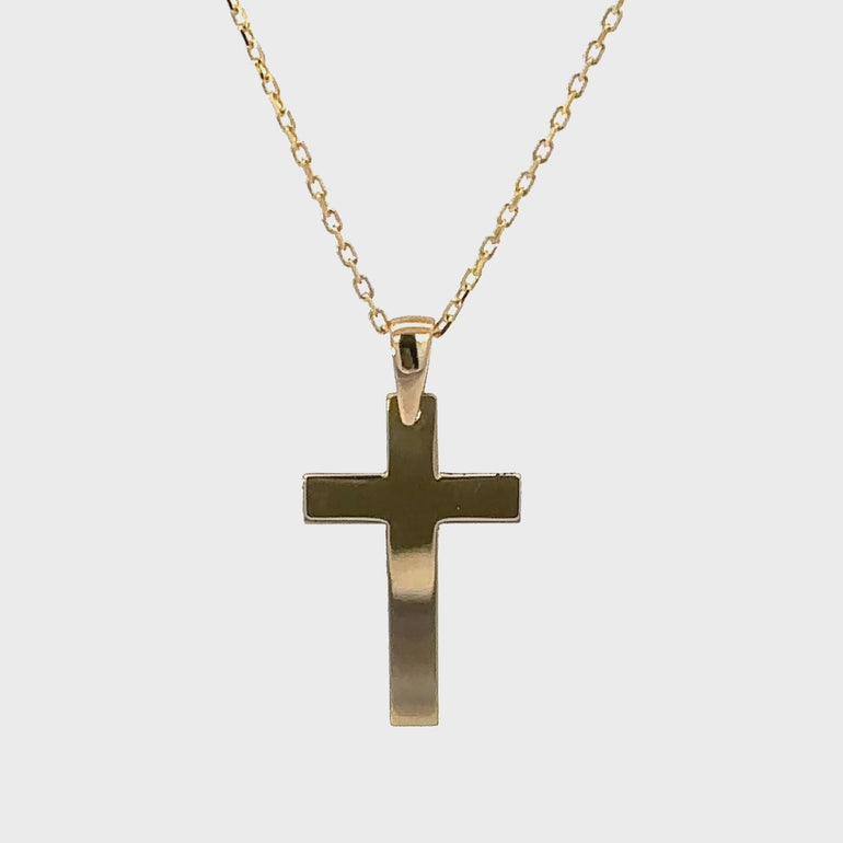 HERSHE, Cross Pendant Necklace in 14 Karat Solid Gold