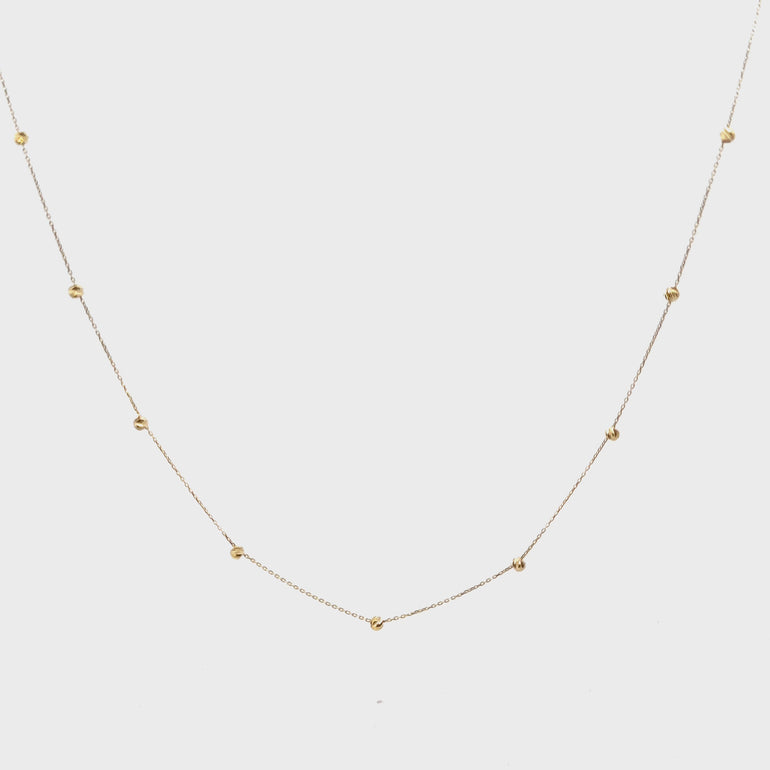 HERSHE, Ball Station Necklace in 14 Karat Solid Gold